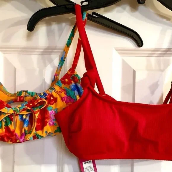 XHILARATION - NWT Juniors Sz M Set of 2 Bikini Tops in Fun Bright Colors 👙 - Picture 14 of 16